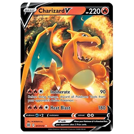 Charizard V 017/172 Brilliant Stars - Ultra Rare Pokemon Card - Holo Foil