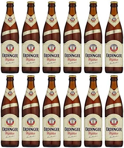 Erdinger Weissbier German Wheat Beer 500ml Bottles Case of 12 Bavarian Weissbier 5.3% ABV Traditional Hefeweizen Craft Beer Alcohol Gift Set for Men Birthday Father’s Day