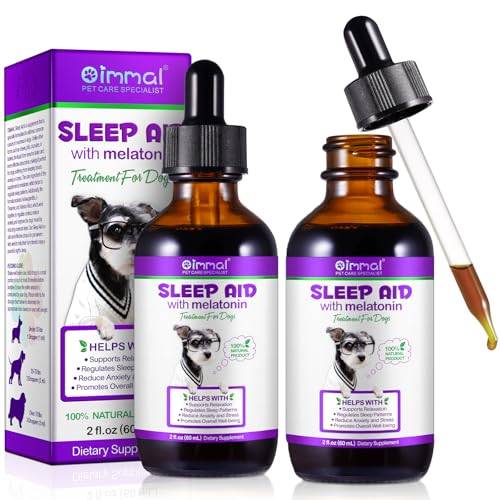 XAYGHE 2PCS Melatonin for Dogs,Sleep Aid Drops for Dogs and Cats,Anxiety Relief,Support Relaxation & Deep Sleep for Dogs