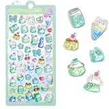 シール 可愛い 3d立体ごほうびシール 女の子 キラキラ ステッカー 手帳用 diy用 水筒用 携帯電話飾り用 手芸用品 贈り物（アイスクリーム）