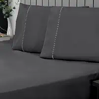 Jogo de Cama King Percal 400 Fios Ponto Palito 03 Peças, Antiácaro, Anti-pilling com Toque Macio - Chumbo