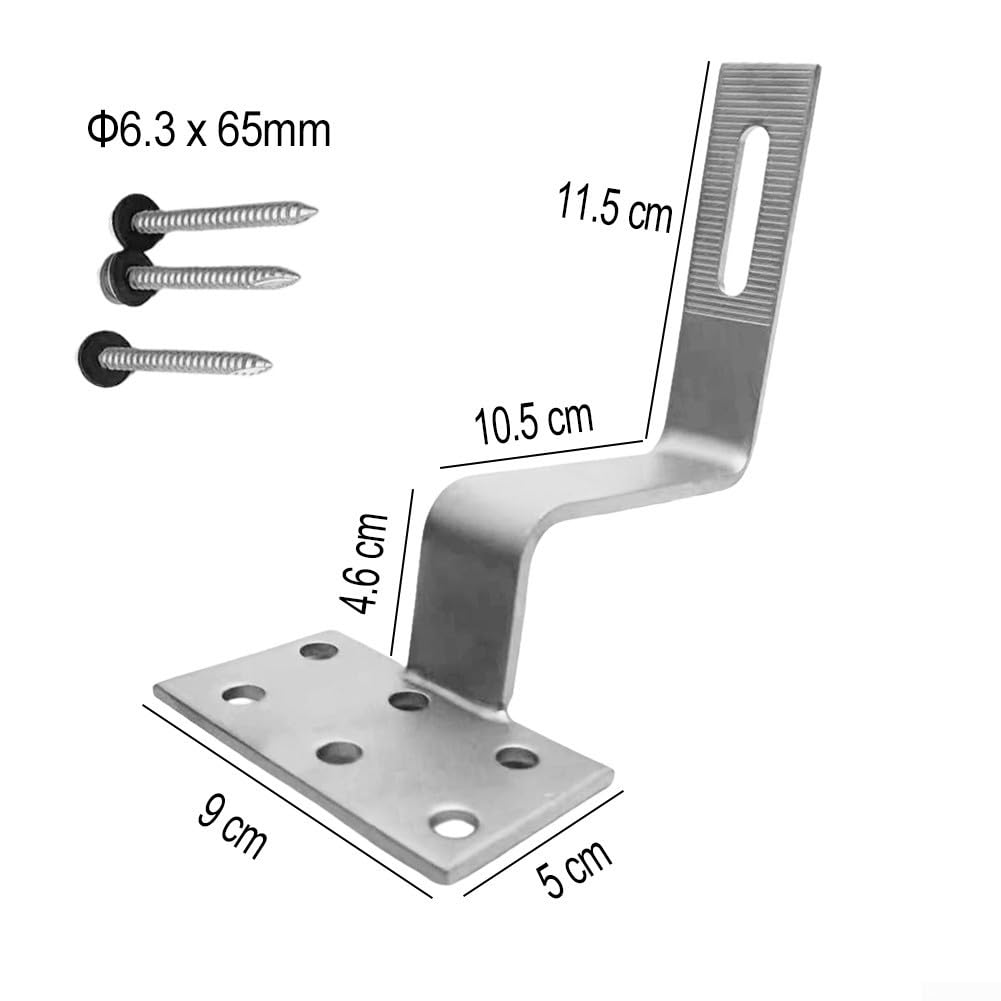Besttoolifes Sistema di montaggio per pannelli solari fotovoltaici per tetti in mattoni, compatibile con moduli telaio da 30 mm e 35 mm, include binari, morsetti terminali, morsetti centrali (set 1