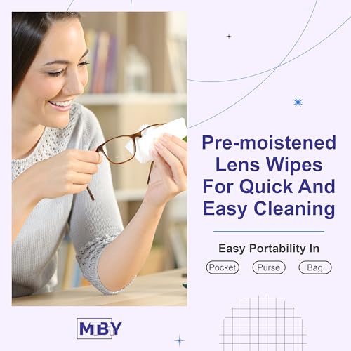 image for MTBHY Lens Cleaning Wipes (50 Total Wipes) | Pre-Moistened Individuall