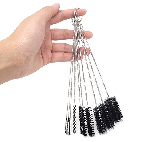 Honbay 10Pcs 7.87Inch Nylon Tube Brush Set Cleaning Brush Set For Test Tube,Water Bottles, Drinking Straws, Eye Glasses, Keyboards, Jewelry Cleaning,Etc #TOP2