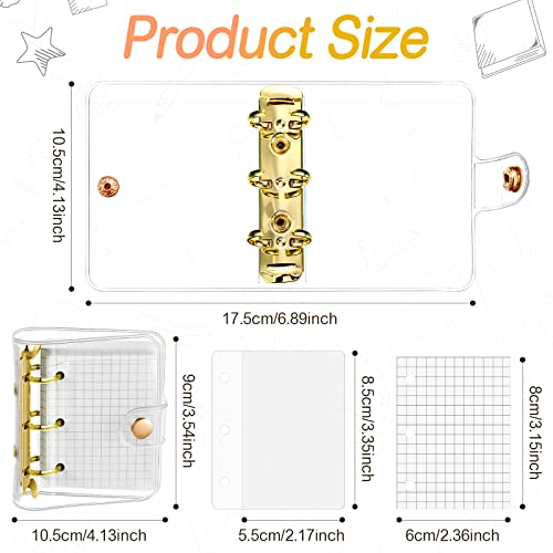 2 Set Mini Copertine Raccoglitori Trasparenti a 3