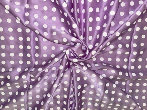 Satin de soie pure lilas au mètre 137 cm tissu soie imprimé pois 18283