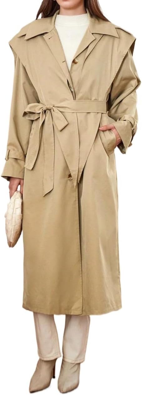 Womens Fashion Trench Outwear Casual Trench Coat Jacket Coat