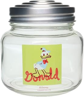 Disney SAN4037-4 Donald Duck Glass Canister Storage Container, Approx. 12.8 fl oz (375 ml), Retro Bottle, Made in Japan