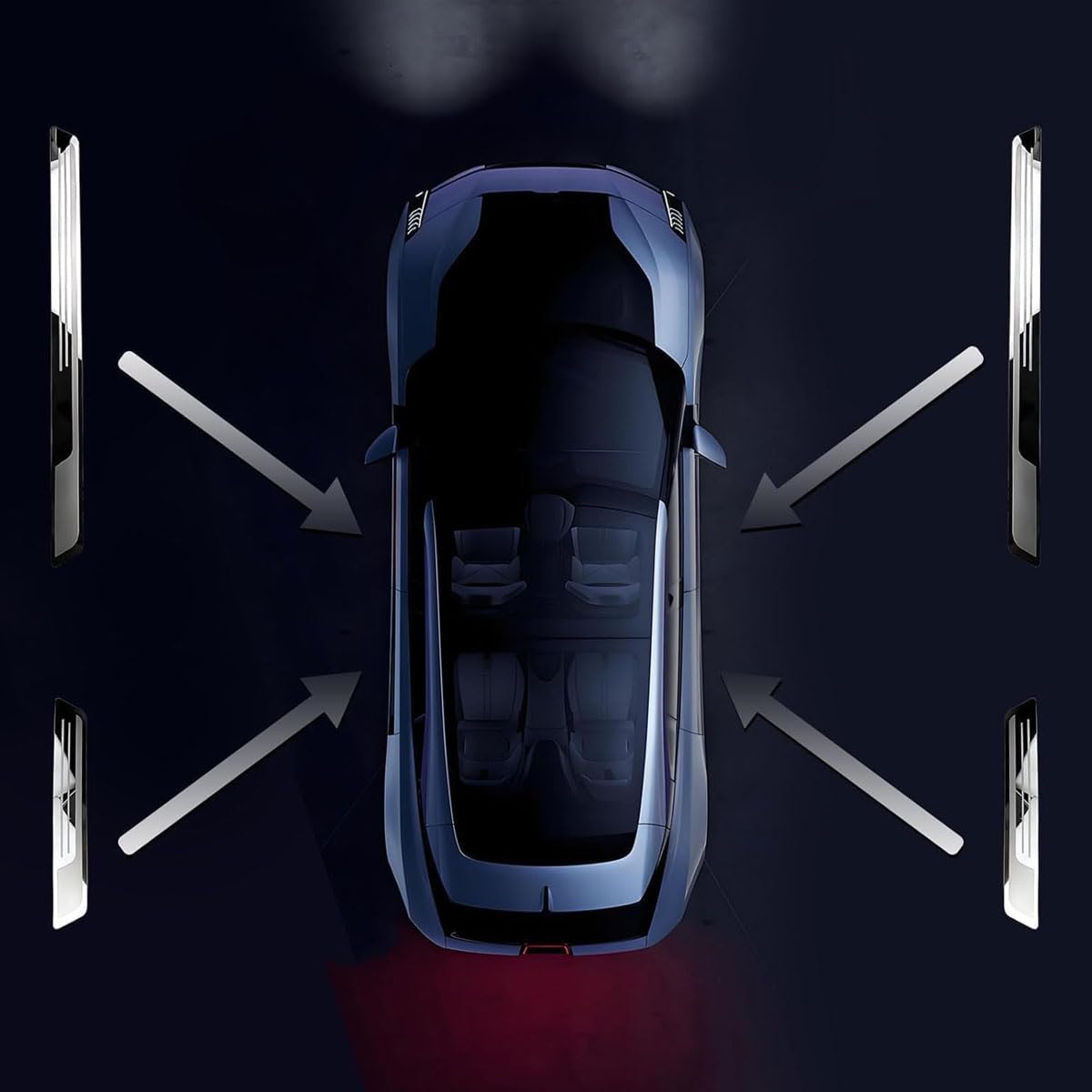 4 Pezzi Battitacco Auto per Geely Starray Em-i 2025 2026, Protezione Soglia Porta Protezione Benvenuto Pedaliera Protettivo Soglie Auto Accessori