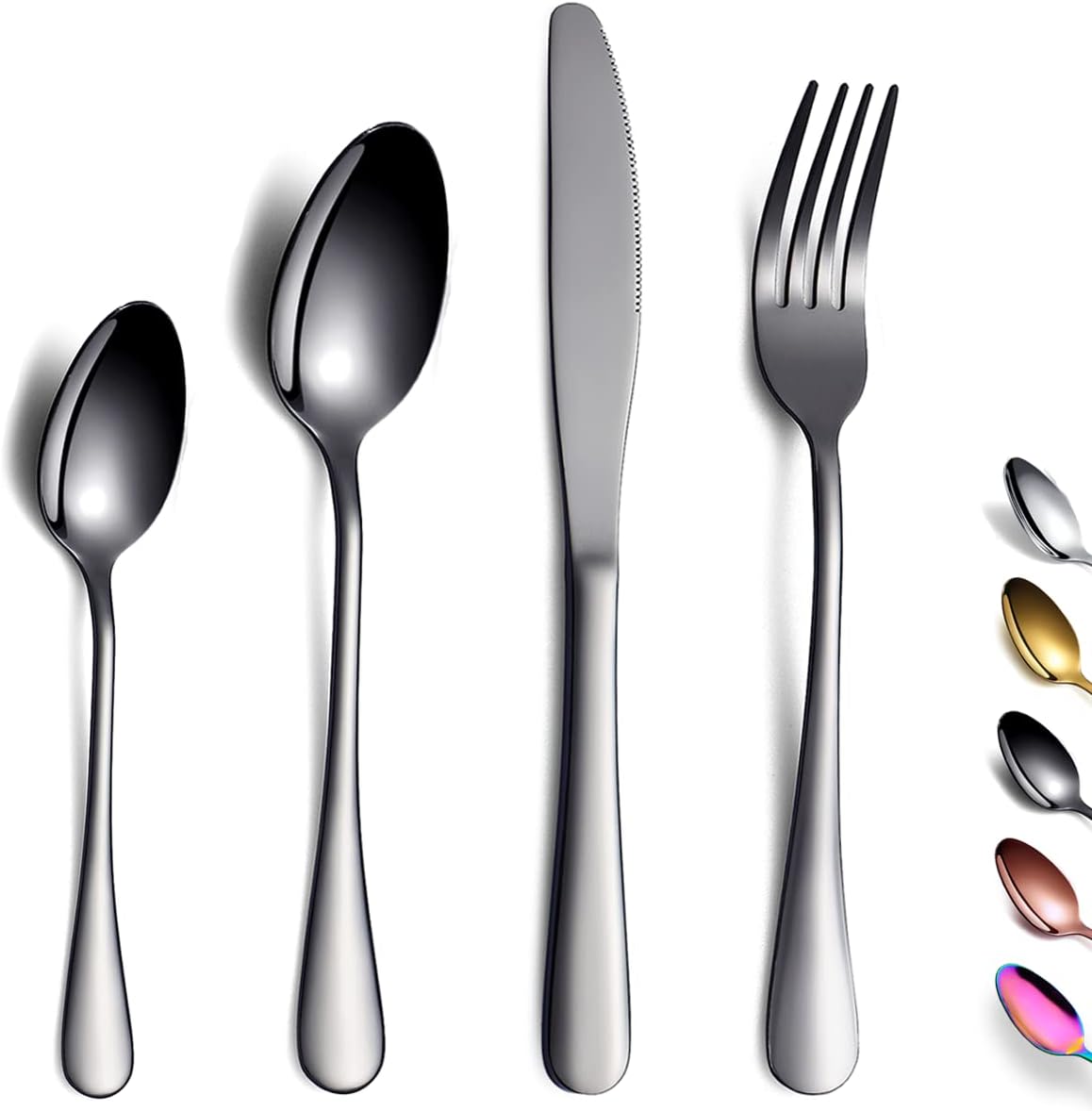 88WS Black Cutlery Set 24 Pieces