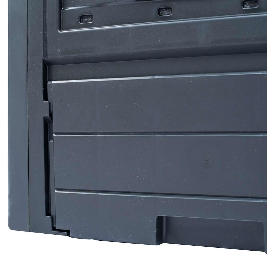 Mangloder - Compostador de jardín (3 unidades, 60 x 60 x 73 cm, 780 L, plástico con tapa de ventilación, tapa de ventilación, para balcón, terraza, jardín, reciclaje de humus), color gris