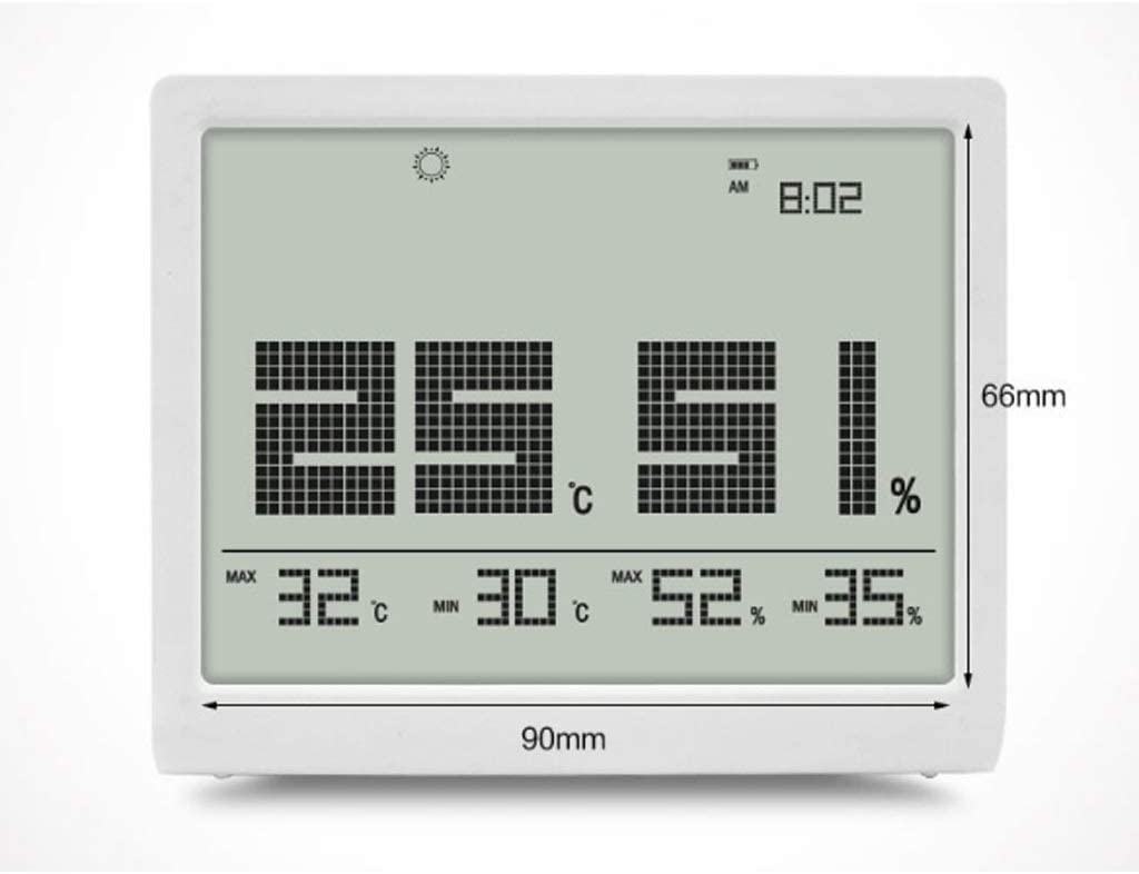 Hygrometro Digitale Termometro for Interni L'umidità del Calibro di umidità termometro Sottile termometro di precisione del Display Digitale del Desktop (Color : White)