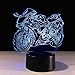 GZGNL 3D Motorrad Led Nachtlicht Farbe Veränderbar Tischlampe Methacrylat Platte Kinder Nachtlicht