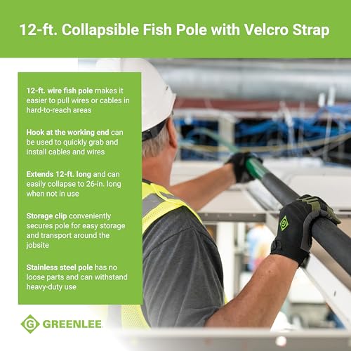 Fish Pole 12' Greenlee outil de tirage robuste et durable