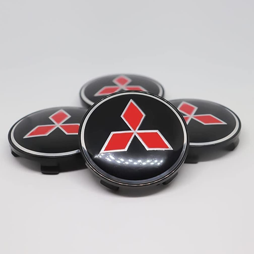 4pcs Car Hub Centre Caps for Mitsubishi Pajero ASX Outlander Lancer Eclipse 60mm Waterproof Wheel Center Hub DustProof Rim Wheel Decoration Cover Sticker Accessories,D, normal