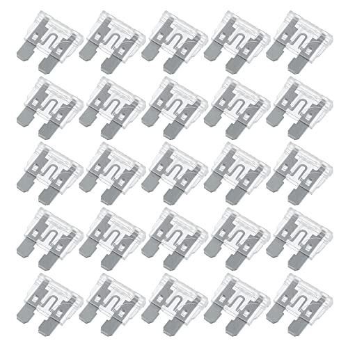 A ABSOPRO 25pz Lama Stile Fusibili 25A Lama Stile Fusibili per Auto Argento Tono
