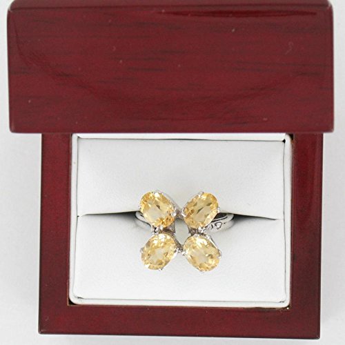 Bague Citrine Argent 925 de taille 54 artisanat d'exception et éclat naturel durable - 4