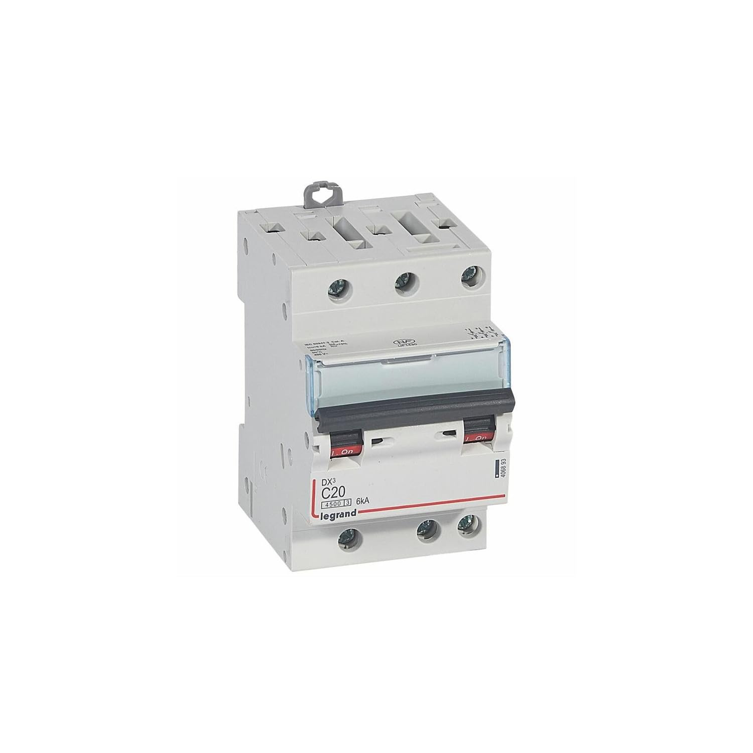 406893 Disjoncteur triphasé 20A - 3P Courbe C - 4,5/6kA - À vis - Legrand DX3