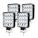 4PCS Phare de Travail LED 48W, Projecteur LED Voiture 12V Etanche IP 67, Feu de Travail LED pour Voiture Camion Tracteur SUV Bateau (4PCS)