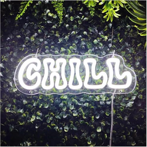 Néon signe Chill veilleuse LED décoration chambre adulte et ado avec lettres lumineuses