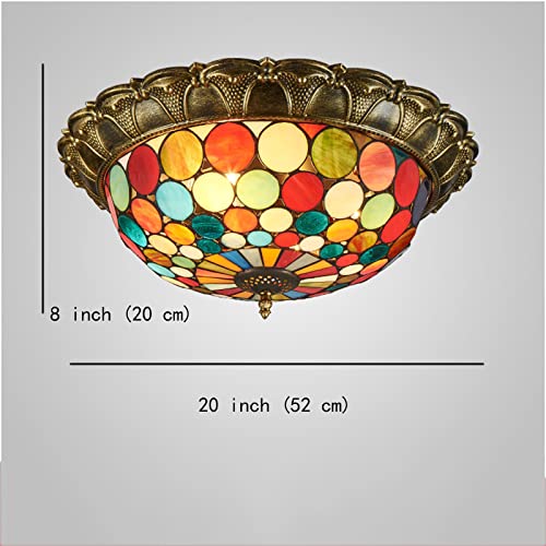 Plafonnier LED variable 24W avec dôme en verre teinté rétro