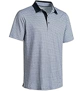 Mens Golf Shirts Short Sleeve Moisture Wicking Dry Fit Print Performance Athletic Casual Golf Pol...