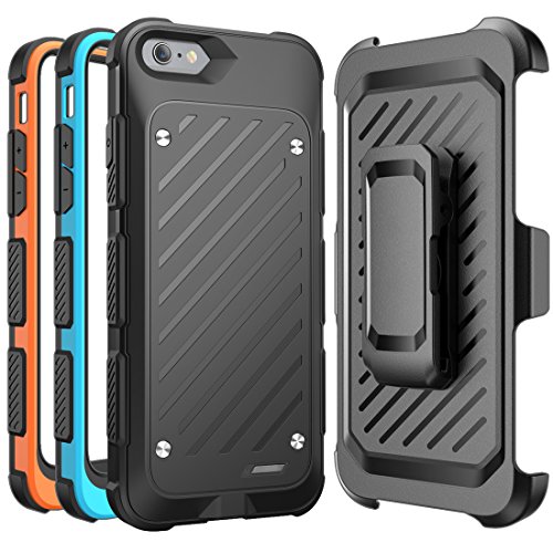 iPhone 6s Battery Case, SUPCASE MFI Certified Beetle Power Holster Battery Case for Apple iPhone 6 - Retail Packaging - Black/Blue/Orange