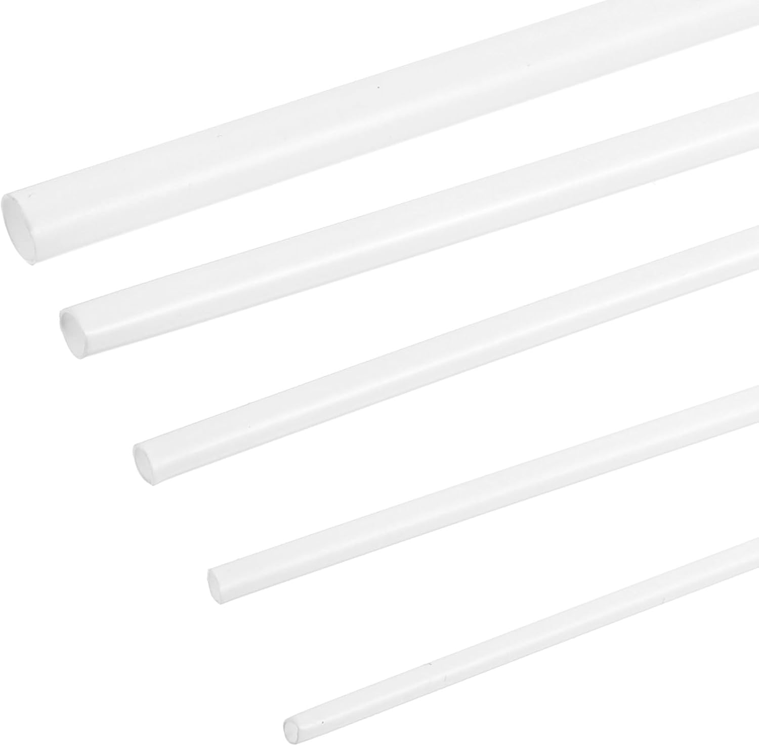 Molain 30pcs ABS Plastic Hollow Round Tubes 5 Sizes 2mm-6mm 10" White for DIY Crafts Model Railway Architecture
