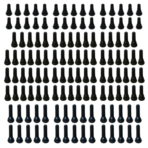 Image of 130Pcs TR412 TR413 TR414 Tubeless Valve Stems, Black Rubber Snap-in Valves Tubeless Tire Valve Stems Replacement for Tubeless 0.453 inches Rim Holes on Standard Auto Tires
