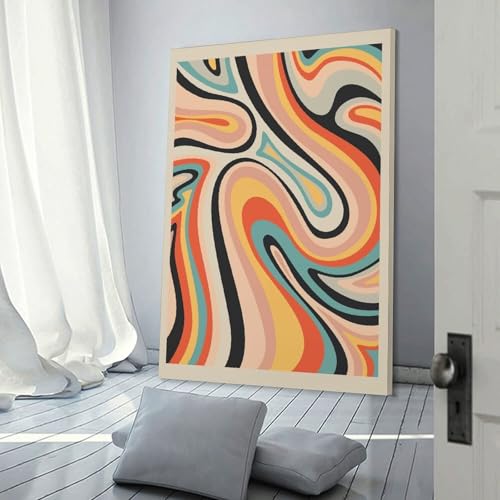 Tableau sur toile art abstrait rétro déco murale salon chambre 60x90