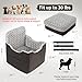 Rosynee Dog Car Seat for Small Medium Dogs - 6.7inch Elevated Dog Booster Car Seats wih Soft Rose Velvet, Washable Travel Pet Carseat with 2 Safety Leashes and Storage Pockets(Grey/Black Coffee)