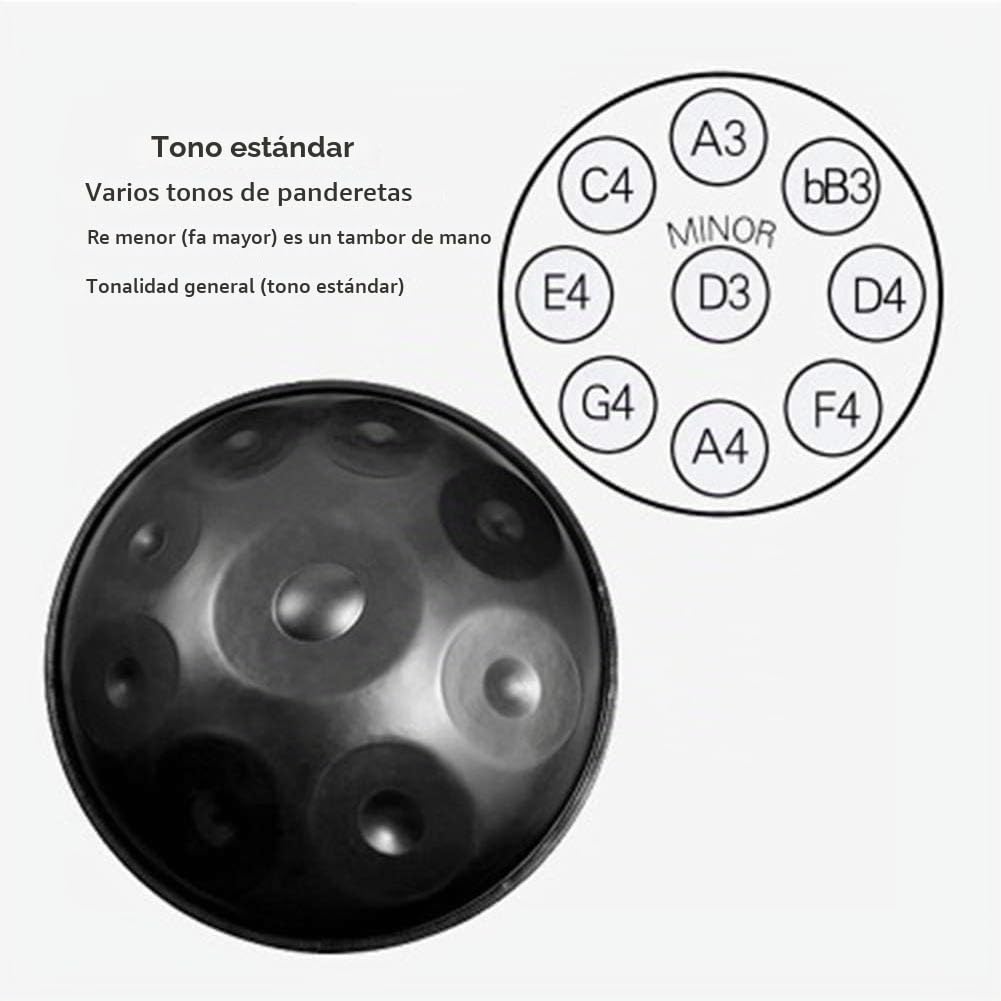 Tambor de Acero, Profesional Major Grande 9 Notas Handpan Drum Handcraft Metal Hand Drum Instrumento de percusión melódica