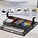 SEYHAKI Under Desk Drawer Organizer No Drilling Under Desk Storage Drawer Organizer Metal Under Desk Slide Out Drawer Suitable for Home and Office(Large)