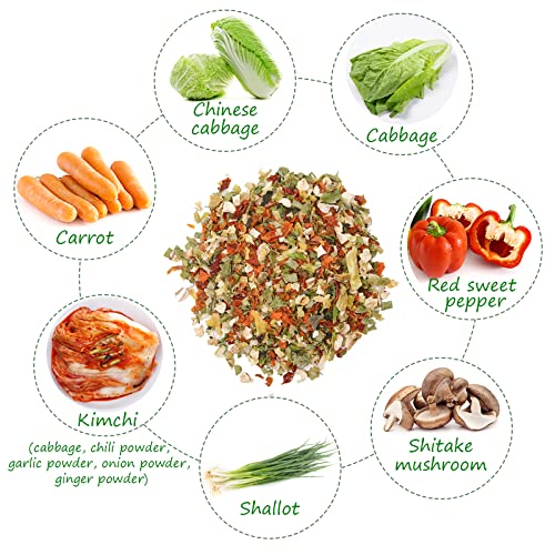 image for YUHO Ramen Toppings Dehydrated Dried Kimchi Vegetable Flakes All Natur