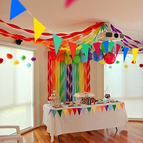 Reusable Rainbow Pennant Banner Flags Party Decoration, Premium Carnival Flags String Flags Great For Kids Birthday Party Decorations, Carnivals, Indoor And Outdoor Events Celebration (20M/60-Foot) #TOP5