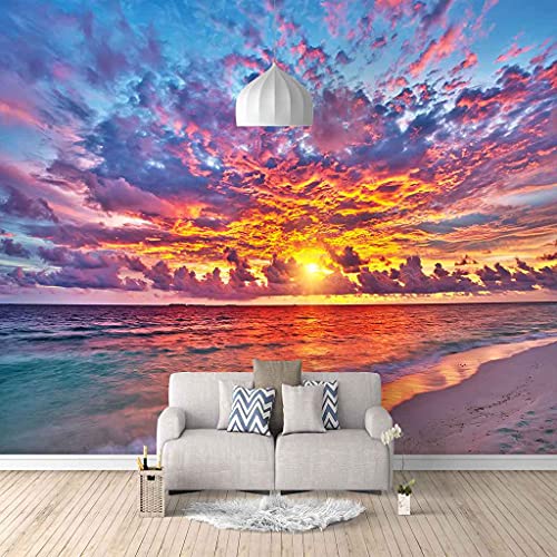 Papier peint canevas 3D coucher de soleil grand format impression HD moderne