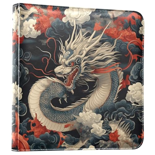 Álbum de fotos autoadhesivo DIY Scrapbook Album diseño cielo nublado dragón con 3 anillos, 40 páginas, 8x10 para memoria miniatura 1