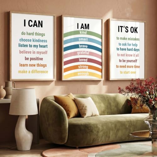 Image of Kotart Big Size quote Motivational Poster with Frame Aesthetic Positive Posters with Frames Motivational Quote feel good inspirational office Wall Art Room Living Room & Study Set Of 3 | Design 993 Beige (20x30 Inch)