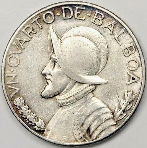 1930-1962 ¼ Balboa Panama Silver Coin. USA Occupation Issue, Vasco