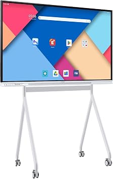 Smart Board with Mobile Cart, 65 Inch Digital Whiteboard for Classroom and Office, NewBoard 4K Interactive Whiteboard with Google EDLA-Certified, Android 14, 8+64 GB, Google Play
