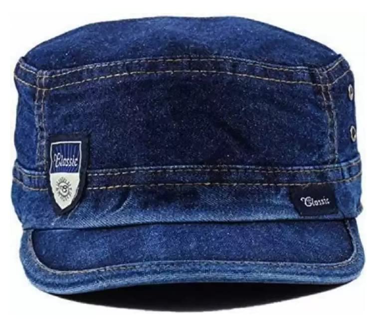 Image of Men's & Women's Unisex Denim Cap (Blue Black Free Size) (Pack of 1)