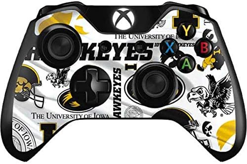 Skinit Decal Gaming Skin Compatible with Xbox One Controller - Officially Licensed University of Iowa Iowa Hawkeyes Pattern Design