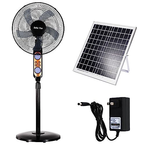 Ventilateur solaire 16 pouces oscillant 4 vitesses avec télécommande - 2