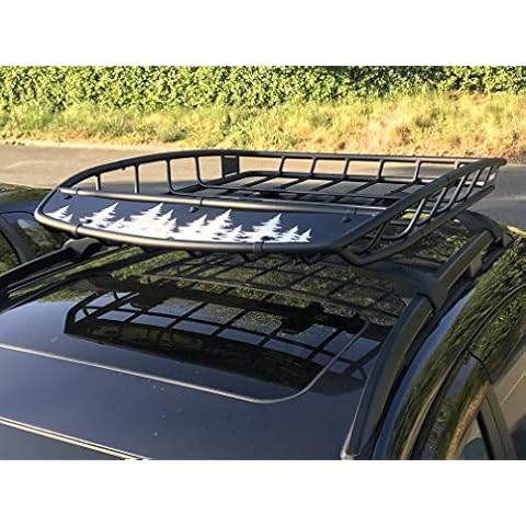 Pine Trees Vehicle Decal, White 22" Inch Die Cut Vinyl Forest Graphic for Car or Truck Roof Rack, Cargo Topper, Wind Fairing, Windows, Doors, Bumper | 6+ Year Exterior Grade Automotive Vinyl Cover