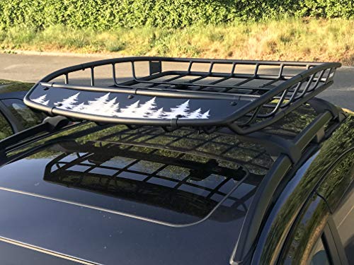 Pine Trees Roof Rack Decal, Die Cut Vinyl Forest Graphic for Vehicle Cargo Fairing