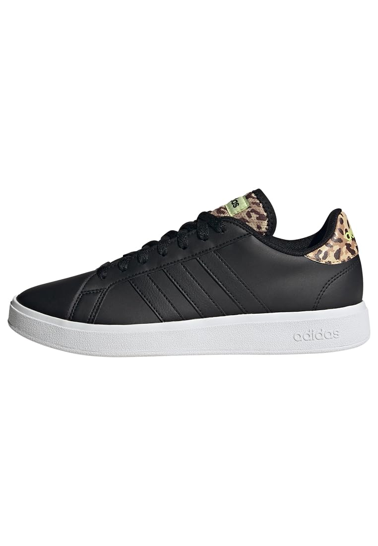 adidas Damen Grand Court Base 2.0 Shoes, Core Black / Core Black / Pulse Lime, 44 EU
