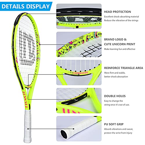Lunnade Tennis Racket For Kids Junior, 19/21/23/25 Inch Youth Tennis Racquet With Cover, Suitable For Beginner Boys And Girls Age 3-12 #TOP1