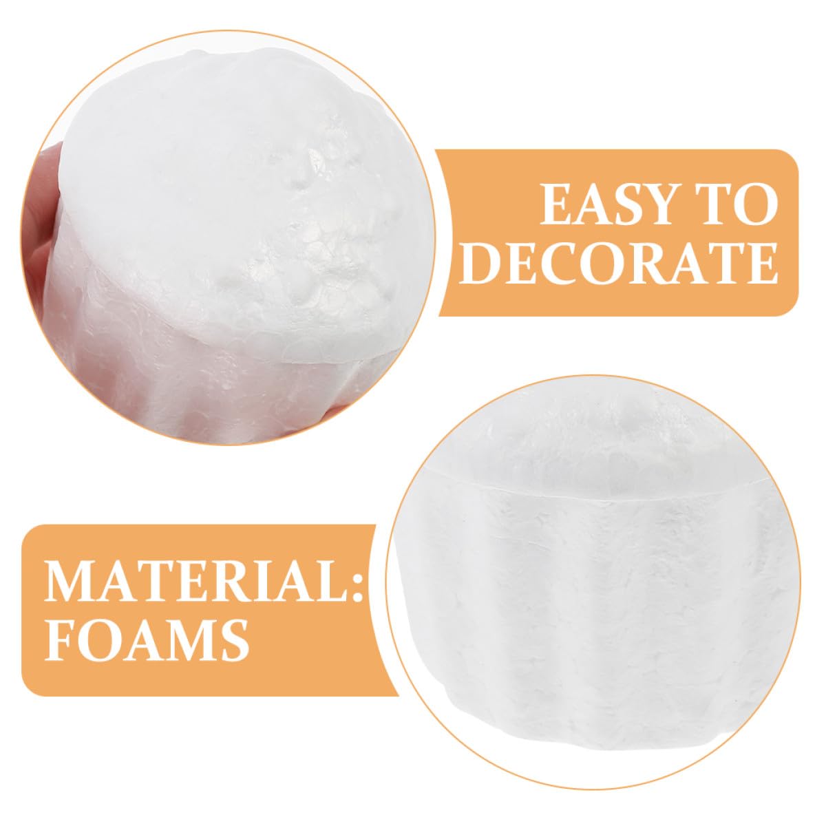 BESTonZON Lot de 5 Modèles de Gâteau en Mousse Blanche 78 CM Réutilisables et Compacts Accessoires pour Décoration et Entraînement Cake Design DIY pour Peinture et Artisanat Créatif
