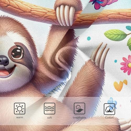 Cotton Toddler Girls Underwear Playful Cute Sloth Floral Colorful Panties for Girl Animal Kids Undies Briefs 2t3