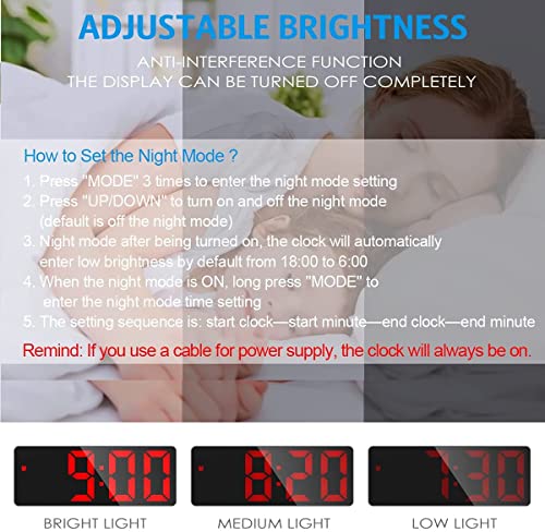 Ankilo Digital Alarm Clock, Electronic Desktop Clock, Led Clock With Temperature Display, Adjustable Brightness, Voice Control, 12/24H Display Small Clock For Home(No Battery＆Adapter) #TOP2